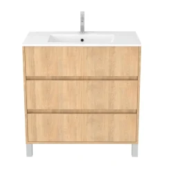 Caisson Atos 80 cm chêne clair 3 tiroirs sur pied AURLANE