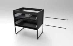Caisson noir 80 cm Steel AURLANE
