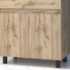 Caisson seul 80 cm avec 2 portes à poser décor chêne AURLANE