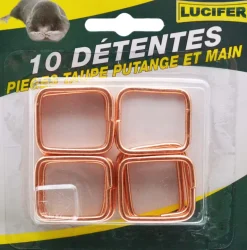Carte de 10 détentes pour piège à taupe Putange LUCIFER