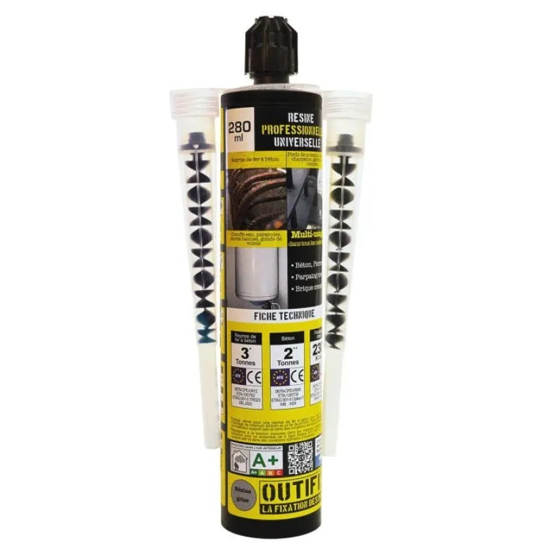 Cartouche de résine méthacrylate 280ml + 2 buses