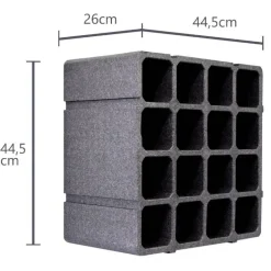 Casier à bouteille polystyrène 16 places réversibles