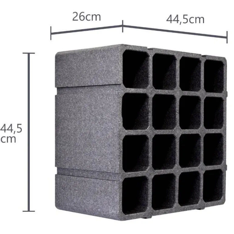 Casier à bouteille polystyrène 16 places réversibles