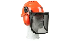 Casque forestier complet visière grillage - protège-oreille