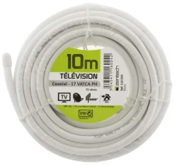 Câble souple TV Coaxial 17 VATCA PH blanc 10m