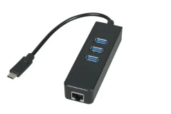 Câble USB FPE type C mâle / 3 USB 3.0 femelle + RJ45 femelle