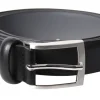 Ceinture en croûte de cuir noire 35 mm x 120 cm