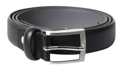 Ceinture en croûte de cuir noire 35 mm x 120 cm