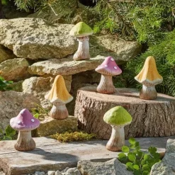 Champignons décoratifs en céramique 11x7x7cm (x6)