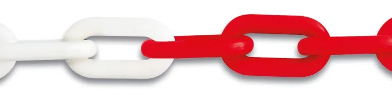 Chaîne de signalisation Ø6mm rouge/blanc - Vendu au mètre