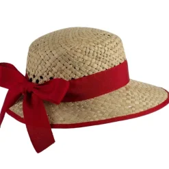 Chapeau de paille rouge TU