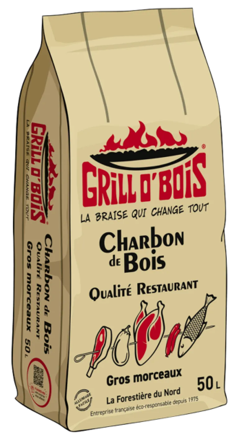 Charbon de bois 50L Qualité Restaurant GRILL O'BOIS