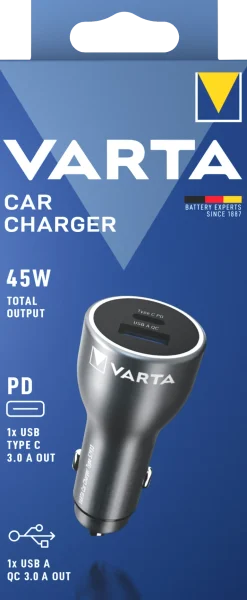 Chargeur pour allume-cigare USB C/USB B VARTA