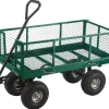 Chariot de jardin grillagé métal 4 pneumatiques XBIMC363