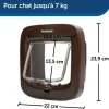 Chatière porte à puce électronique brun 4 positions