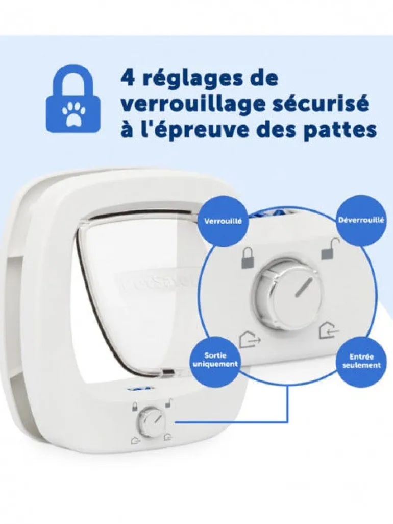 Chatière 4 positions pour grand chat 11kg PETSAFE
