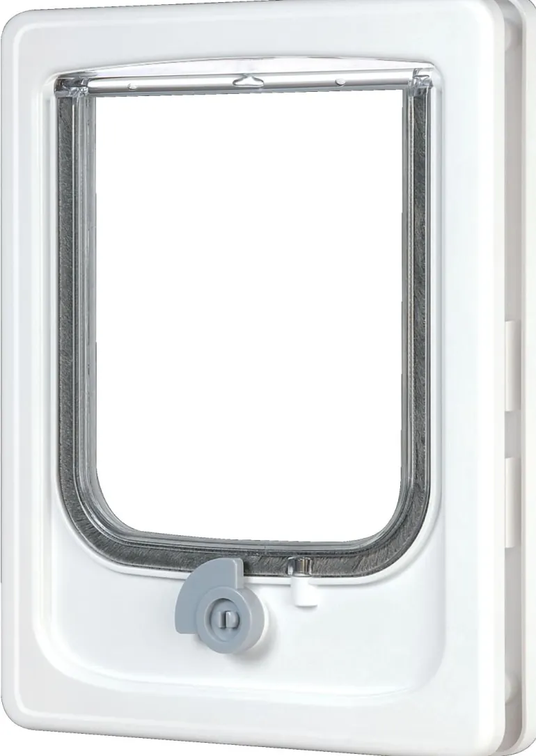 Chatière 4 positions verrouillable pour porte blanche
