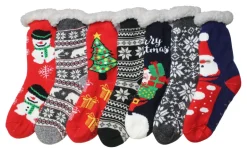 Chaussettes de Noël anti-glisse pour femme TU
