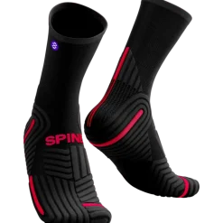 Chaussettes de travail tige basse Noir/rouge