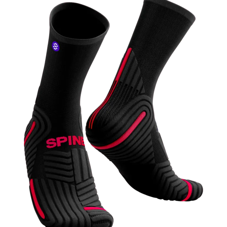 Chaussettes de travail tige basse Noir/rouge