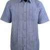 Chemise manches courtes Boum bleu à rayures