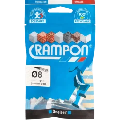 Cheville Crampon Ø8 invisible + vis (x10)