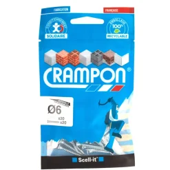 Cheville Crampon Ø6 invisible + vis (x20)