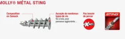 Chevilles sans-perçage autoforeuses Ø4x35mm + vis m4 (x10)