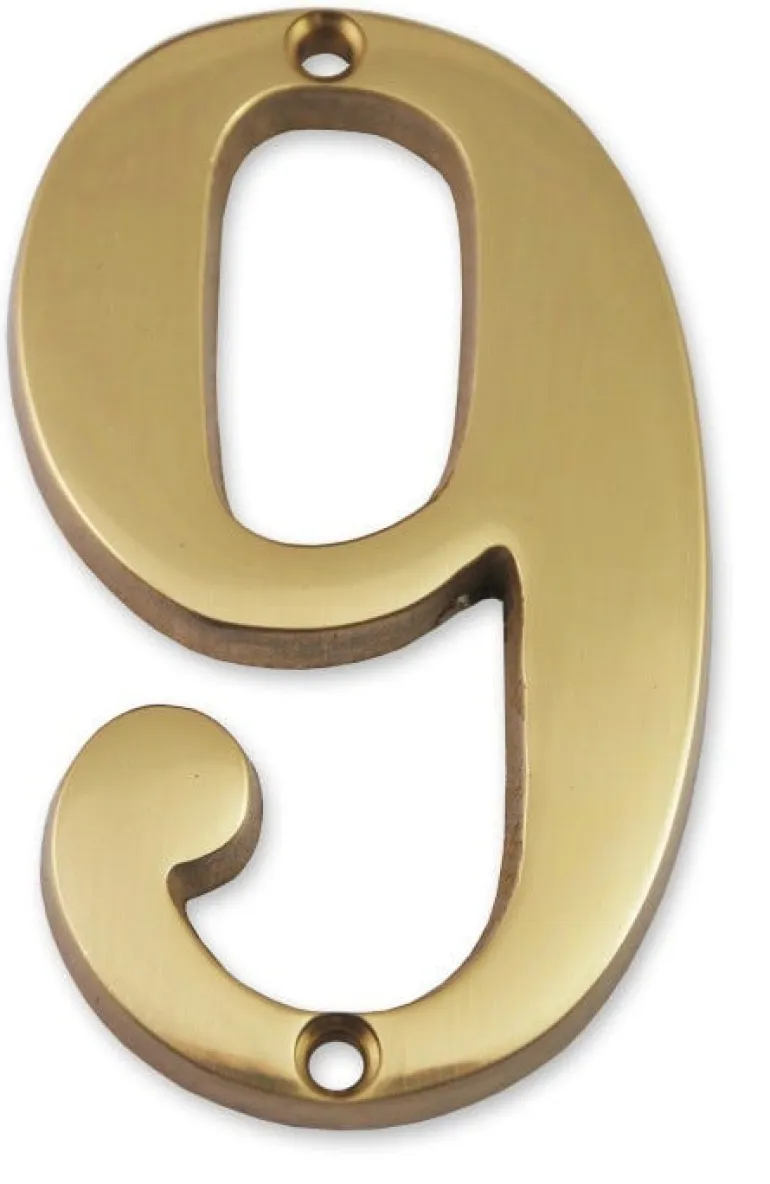 Chiffre en laiton massif N°9 H.97mm CHAPUIS