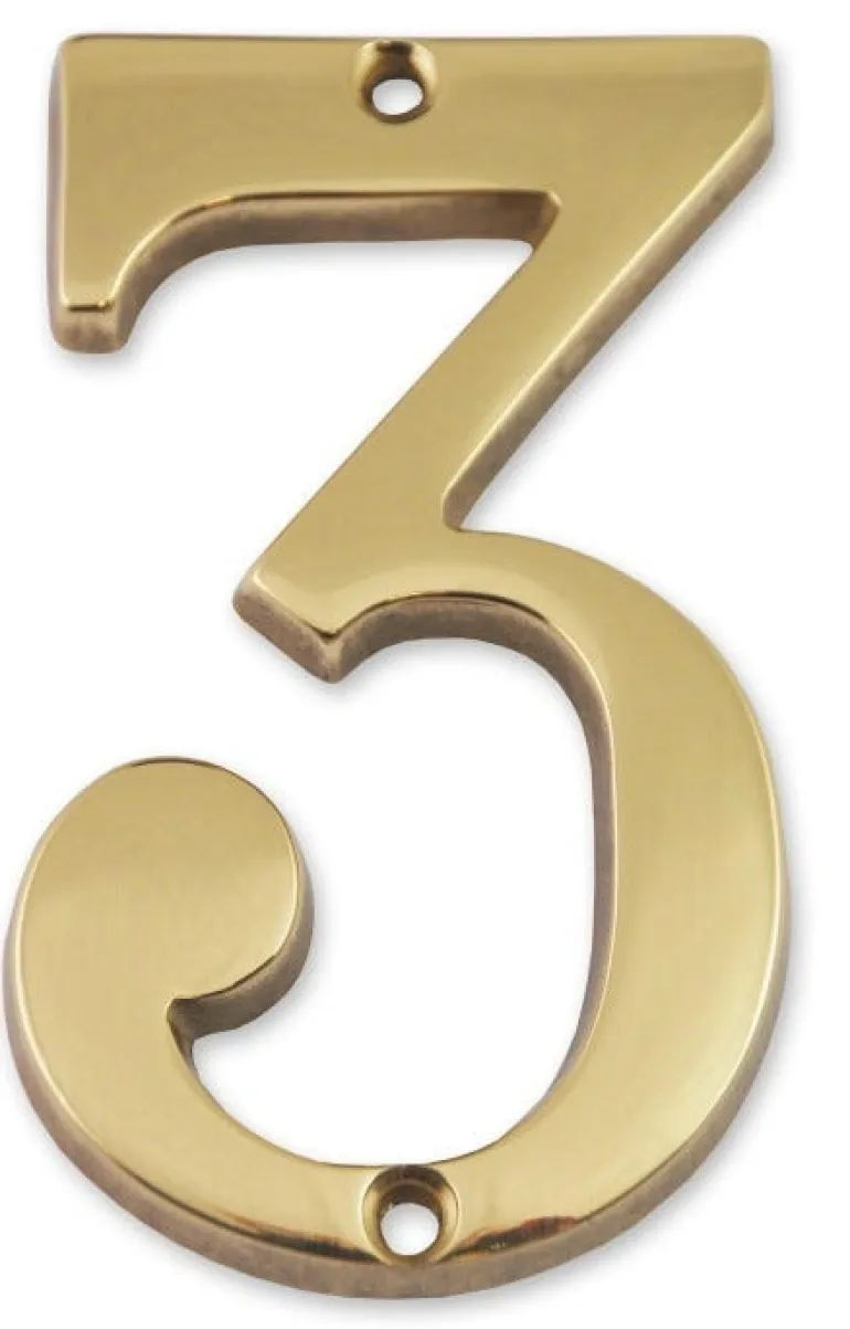 Chiffre en laiton massif N°3 H.97mm CHAPUIS
