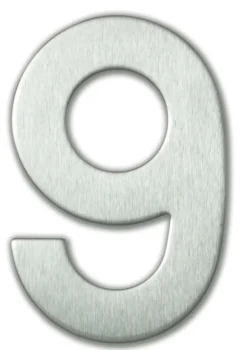 Chiffre adhésif N°8 en acier inoxydable H.9,5 cm