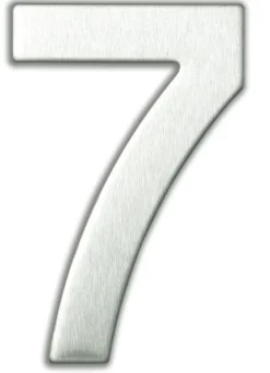 Chiffre adhésif N°6 en acier inoxydable H.9,5 cm