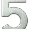Chiffre adhésif N°4 en acier inoxydable H.9,5 cm