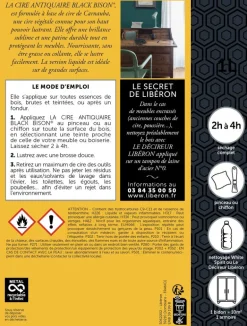 Cire antiquaire Black Bison liquide chêne clair 1,2L LIBÉRON