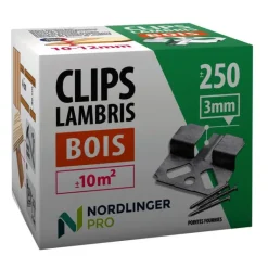 Clips lambris bois pose murale 3 mm