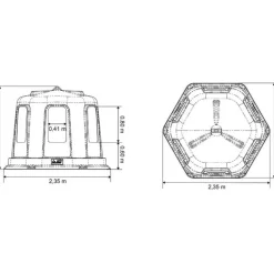 Cloche à foin hexagonal avec fond grand modèle