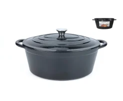 Cocotte ovale en fonte noir 34 cm