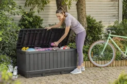 Coffre de jardin Kentwood en résine gris 350L KETER