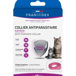 Collier élastique prévencide puces pour les chats rose