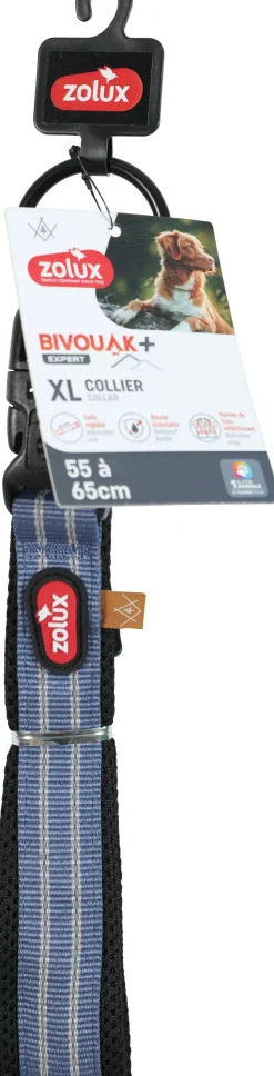 Collier pour chien bivouak 55-65cm 25mm bleu ZOLUX