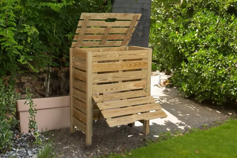 Composteur en bois Kale 80x100x100cm