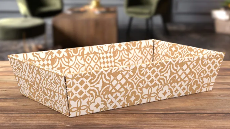Corbeille kraft 37x28x07,3 cm blanc