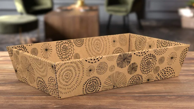 Corbeille kraft 37x28x07,3 cm noir