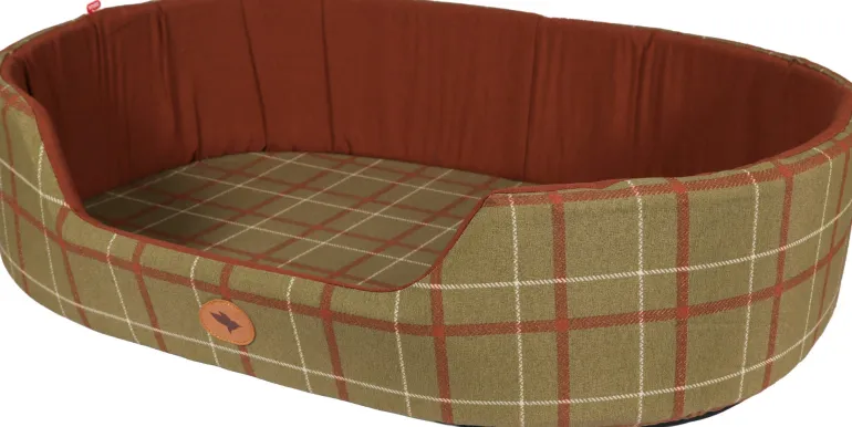 Corbeille chien Classic Confort Highland T80 kaki/rouille