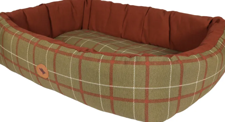 Corbeille chien Cosy Confort Highland T57 kaki/rouille