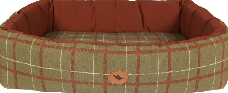Corbeille chien Cosy Confort Highland T57 kaki/rouille
