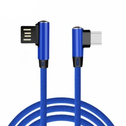 Cordon FPE USB-C coudé bleu - 3m