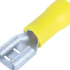 Cosse plate isolée femelle jaune 9,5x1,1 mm (x10)
