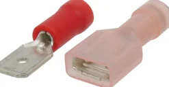 Cosse plate mâle et femelle isolée rouge 6,3x0,8mm (x10)