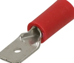 Cosse plate mâle isolée rouge 6,3X0,8 (x10)